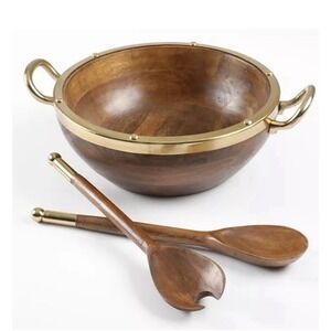 Cravings by Chrissy Teigen Salad Set Acacia Wood Bowl and Servers